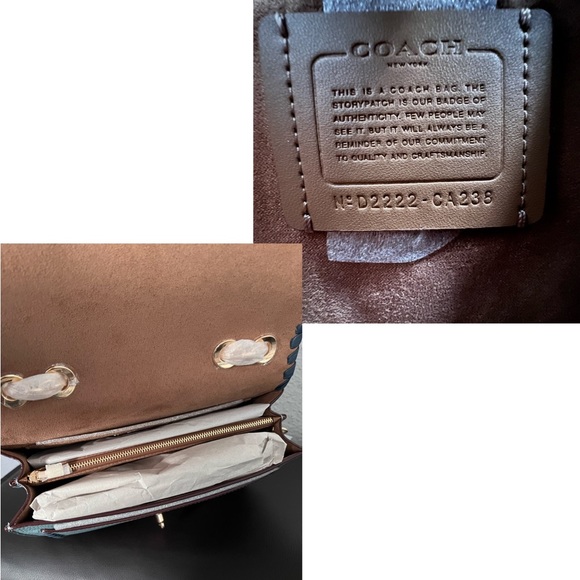 🔥SALE💥NWT COACH LANE LEATHER SHOULDER BAG WHIPSTITCH IM/MARINE MULTI CROSSBODY - Picture 9 of 12